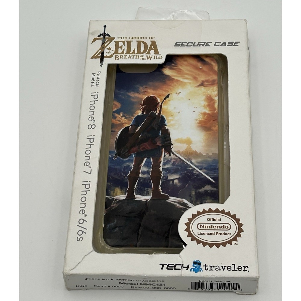 Zelda Breath of the Wild LINK iPhone 8 7 6/6s Secure Case Tech Traveler Clear In